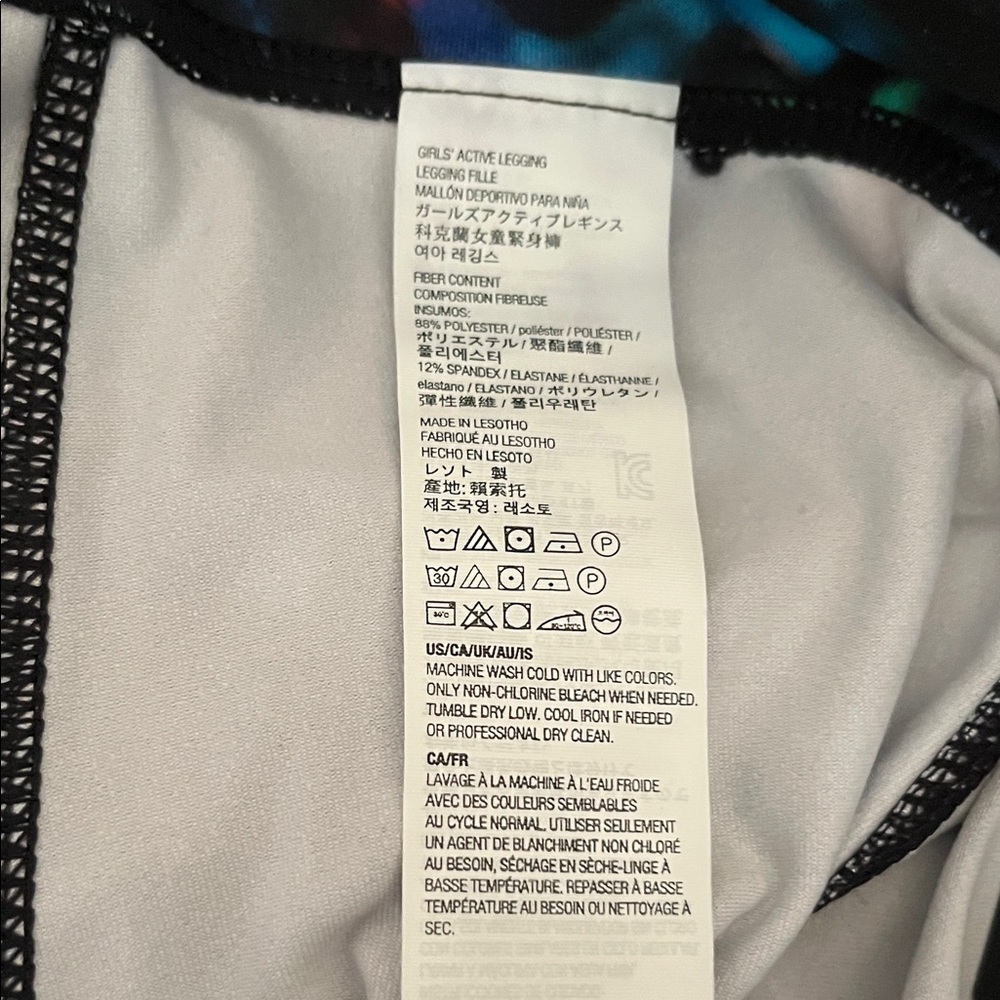 Kirkland Signature Black Multicolor Kids Leggings - Picture 9 of 11